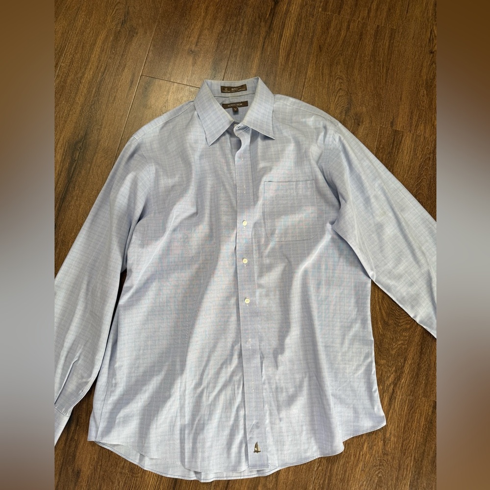 Nordstrom Light Blue Checkered Dress Shirt